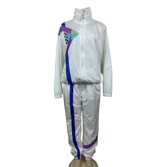 Vintage Sergio Tacchini Women's White Tracksuit Sz 12 - Picture 1 of 14